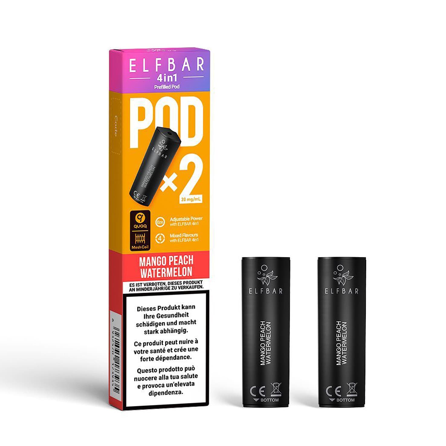 Elf Bar 4 in 1 Liquid Pods – Mango Peach Watermelon