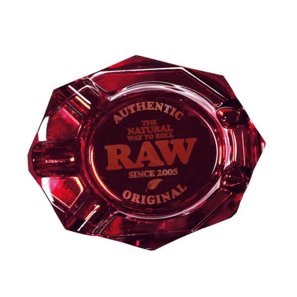 RAW Ruby Red Glass Ashtray
