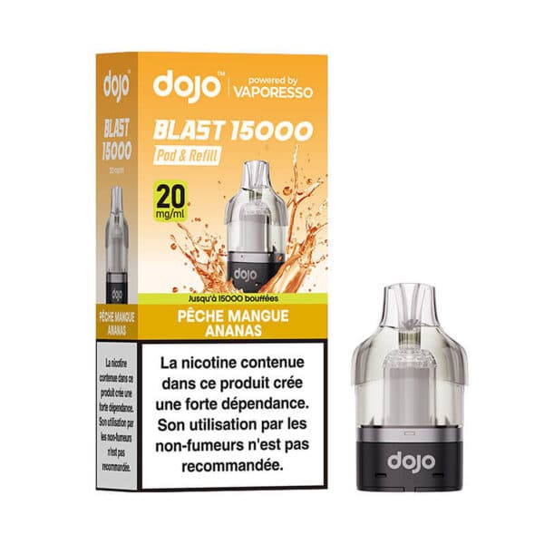 Puff Dojo Blast 15K Peach Mango Pineapple Refilled Pod